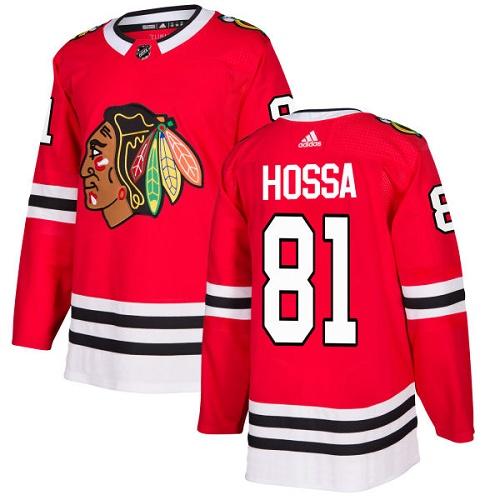 Adidas Blackhawks #81 Marian Hossa Red Home Authentic Stitched NHL Jersey